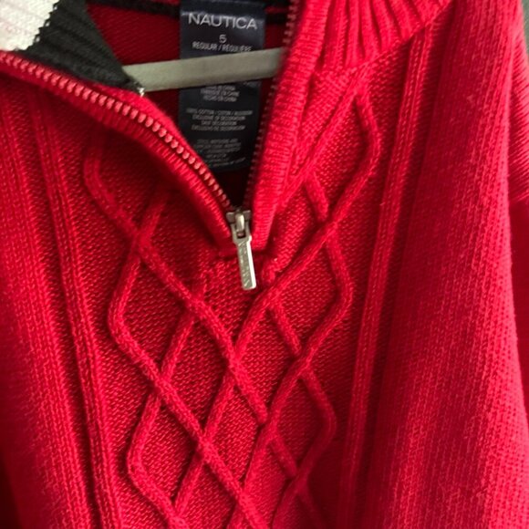 Nautica Red Crew Neck Half Zip Sweater - Size 5 🔥 - Picture 4 of 4